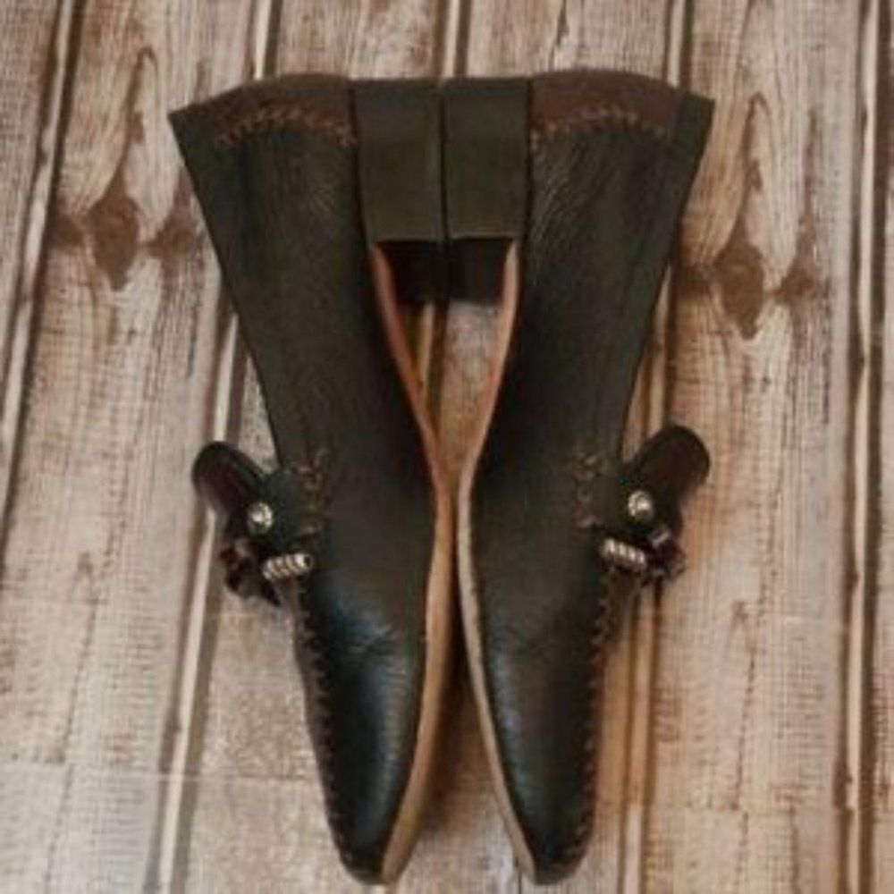Brighton Kent Croc Embossed Leather  Loafers - Size 7 - Picture 4 of 7